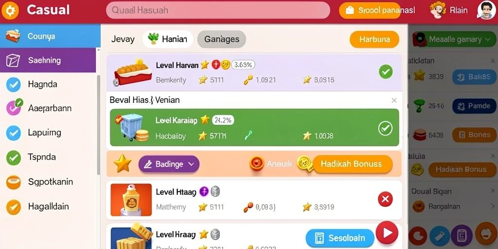 Tampilan antarmuka yang colorful dan menarik.