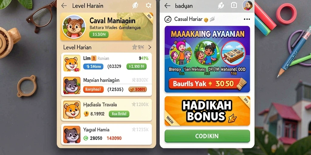 Tangkapan layar menampilkan suasana permainan yang penuh warna.